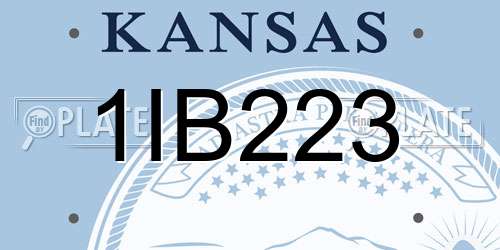 1IB223 Kansas License Plate