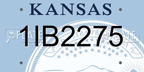 1IB2275 Kansas License Plate