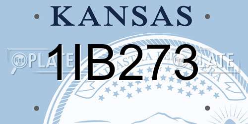 1IB273 Kansas License Plate