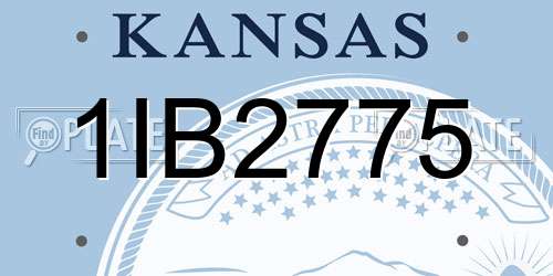 1IB2775 Kansas License Plate