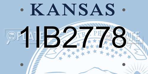 1IB2778 Kansas License Plate