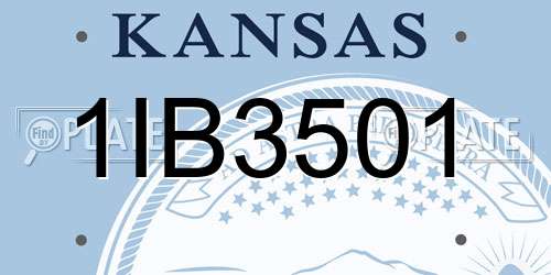 1IB3501 Kansas License Plate