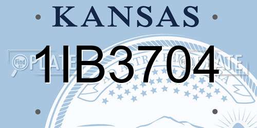 1IB3704 Kansas License Plate