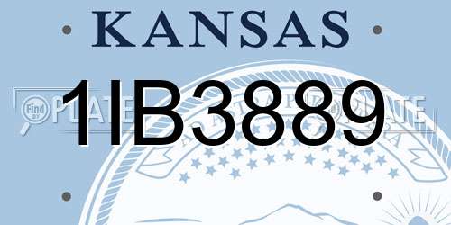 1IB3889 Kansas License Plate
