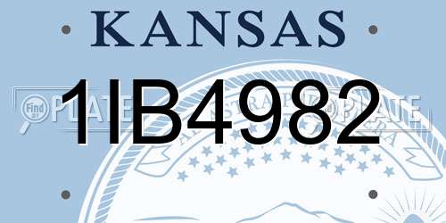 1IB4982 Kansas License Plate