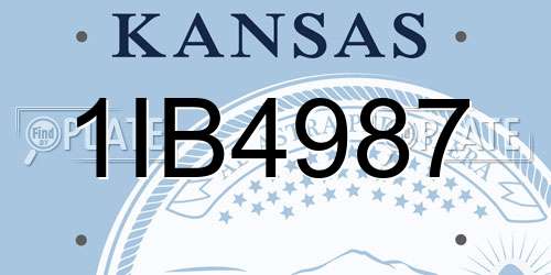 1IB4987 Kansas License Plate