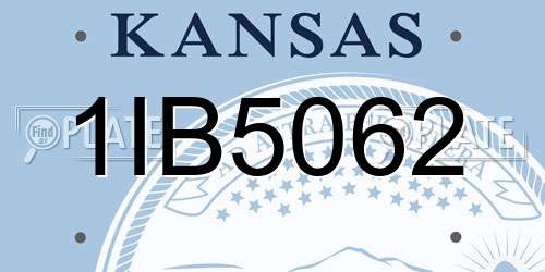 1IB5062 Kansas License Plate