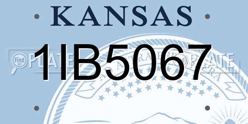 1IB5067 Kansas License Plate