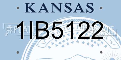 1IB5122 Kansas License Plate