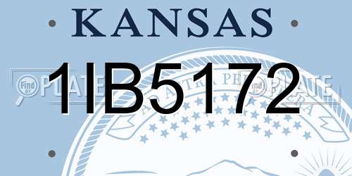 1IB5172 Kansas License Plate