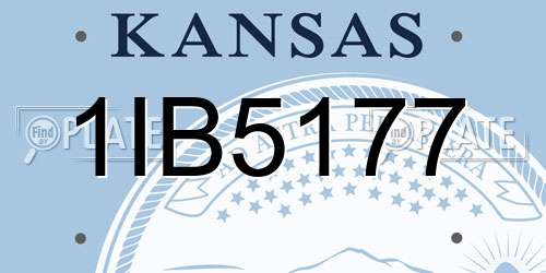 1IB5177 Kansas License Plate