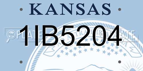1IB5204 Kansas License Plate