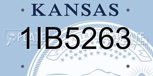 1IB5263 Kansas License Plate