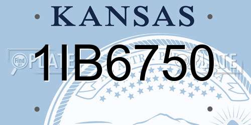 1IB6750 Kansas License Plate