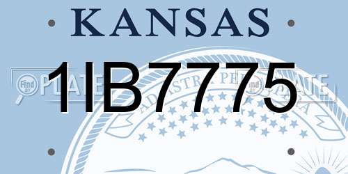 1IB7775 Kansas License Plate