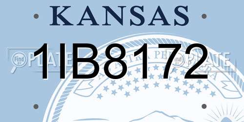 1IB8172 Kansas License Plate