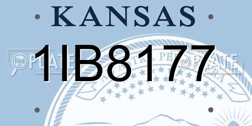 1IB8177 Kansas License Plate