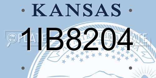 1IB8204 Kansas License Plate
