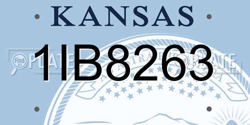 1IB8263 Kansas License Plate