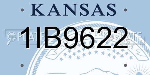 1IB9622 Kansas License Plate