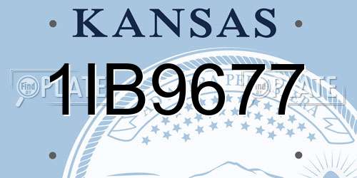 1IB9677 Kansas License Plate