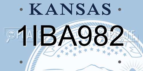 1IBA982 Kansas License Plate