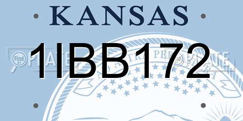 1IBB172 Kansas License Plate