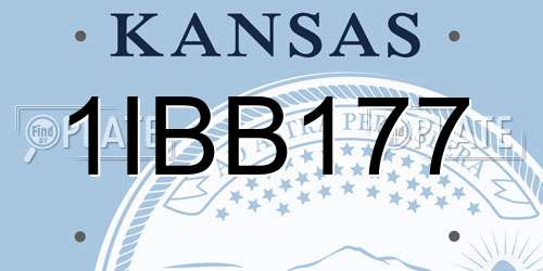 1IBB177 Kansas License Plate