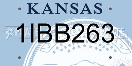 1IBB263 Kansas License Plate