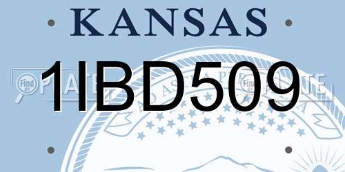 1IBD509 Kansas License Plate