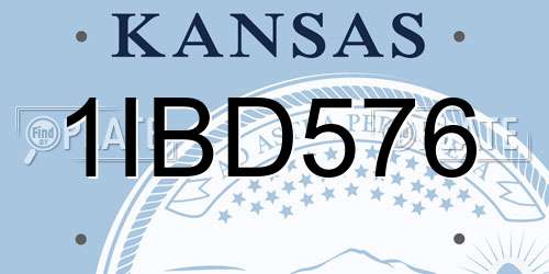 1IBD576 Kansas License Plate