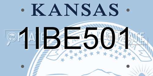 1IBE501 Kansas License Plate