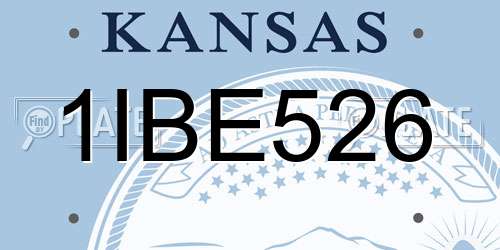 1IBE526 Kansas License Plate