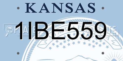 1IBE559 Kansas License Plate