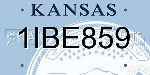 1IBE859 Kansas License Plate