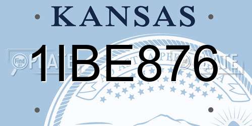 1IBE876 Kansas License Plate