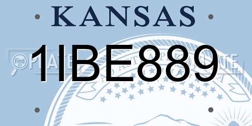 1IBE889 Kansas License Plate