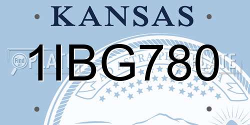 1IBG780 Kansas License Plate