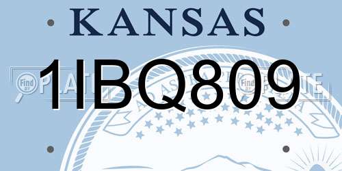 1IBQ809 Kansas License Plate