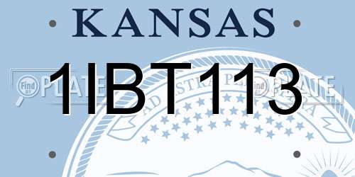 1IBT113 Kansas License Plate