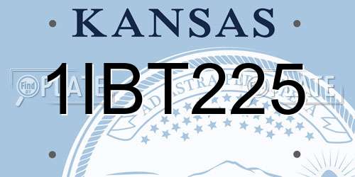 1IBT225 Kansas License Plate