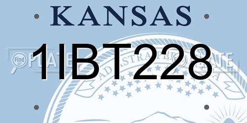 1IBT228 Kansas License Plate