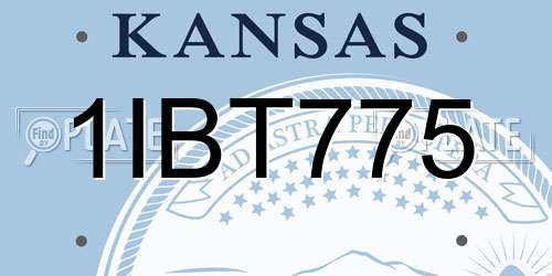 1IBT775 Kansas License Plate