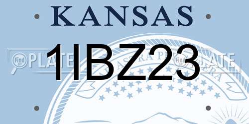 1IBZ23 Kansas License Plate
