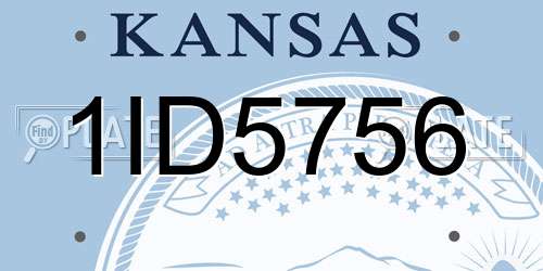 1ID5756 Kansas License Plate