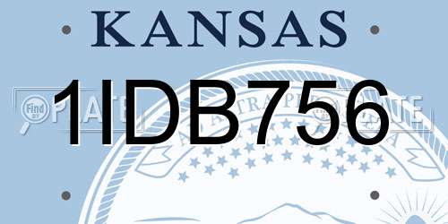 1IDB756 Kansas License Plate