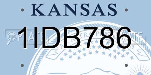 1IDB786 Kansas License Plate