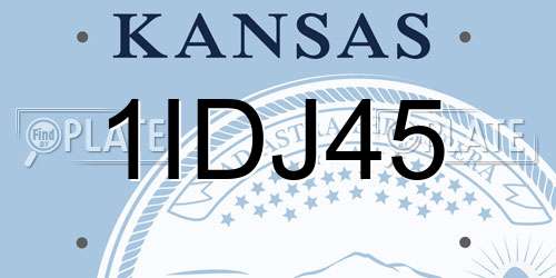 1IDJ45 Kansas License Plate