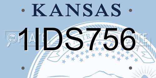 1IDS756 Kansas License Plate