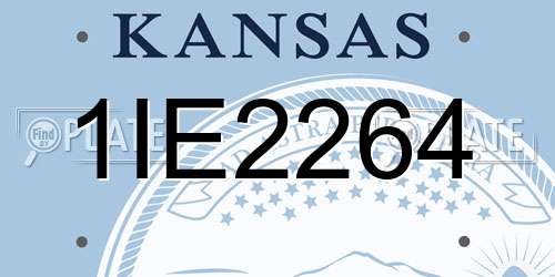1IE2264 Kansas License Plate